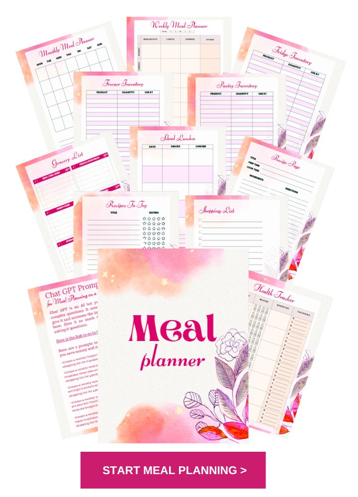 Meal Planner Printable Binder Save Money on Food with Sweetie Pie and Cupcakes